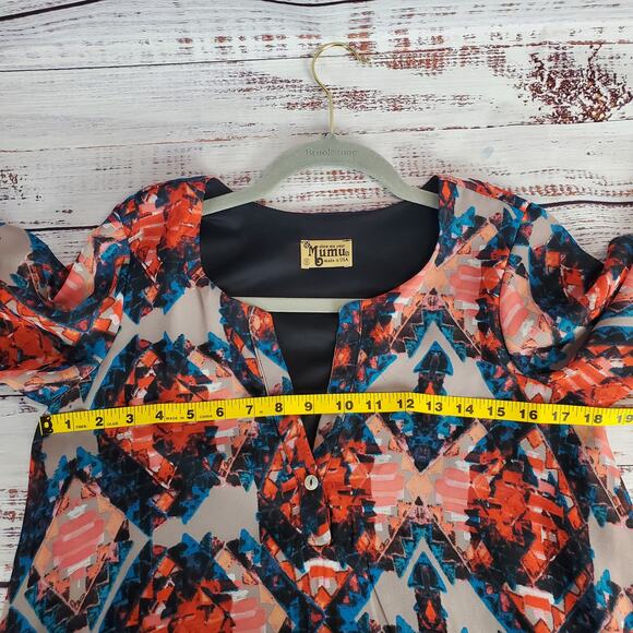 Show Me Your Mumu Tunic Dress S Kaleidoscope Jamie Peasant Sleeve Cottagecore Sm - Picture 10 of 12